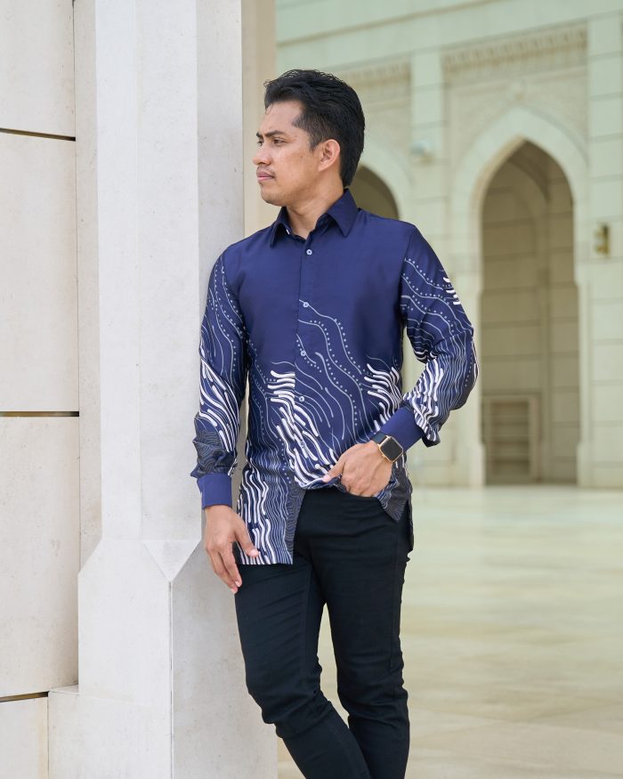 Baju Kemeja Batik Sultan 10.0 - Perdana Deep Blue - Image 4