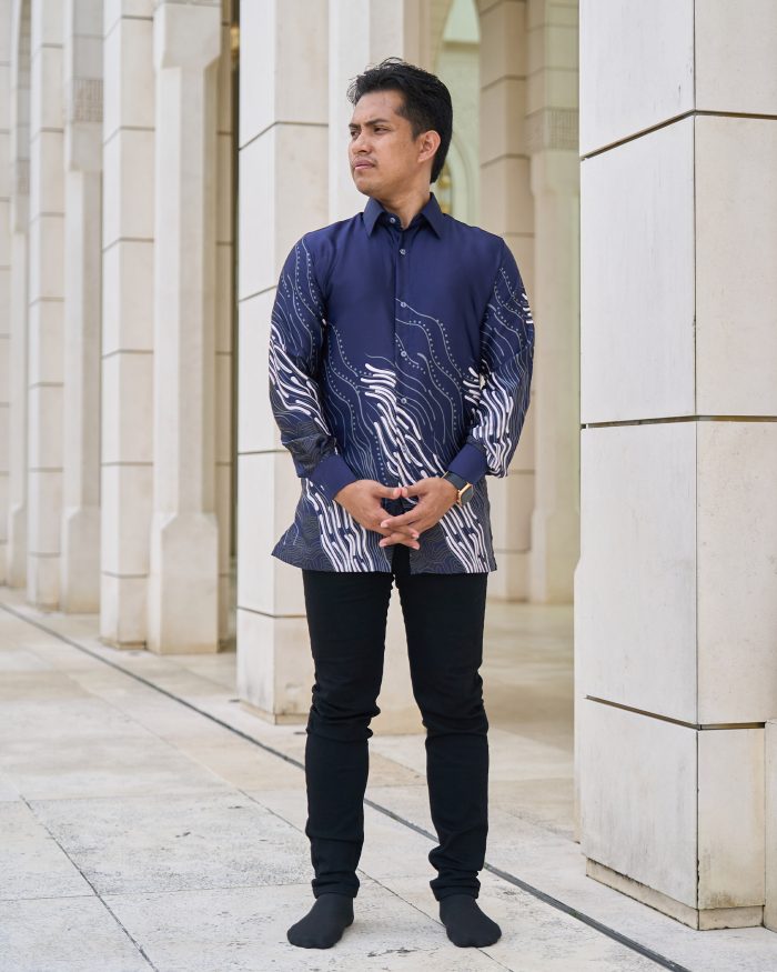 Baju Kemeja Batik Sultan 10.0 - Perdana Deep Blue