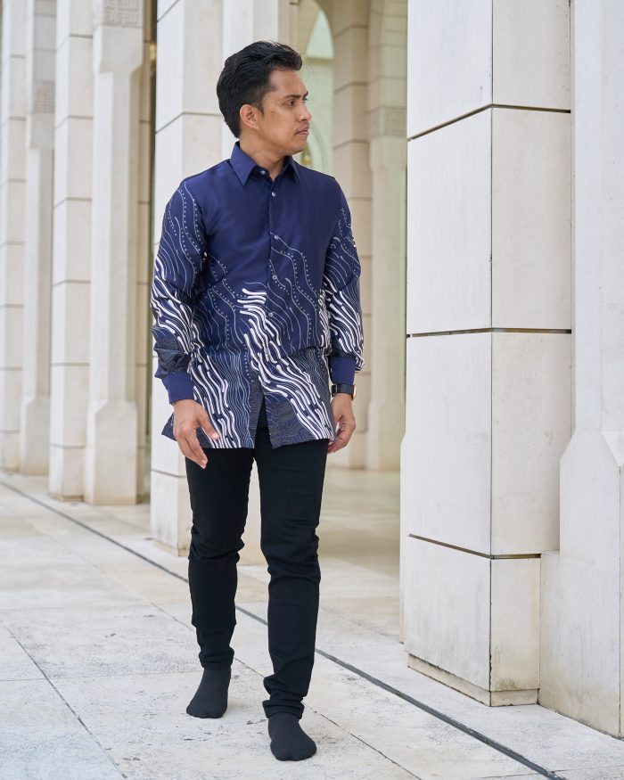 Baju Kemeja Batik Sultan 10.0 - Perdana Deep Blue - Image 2