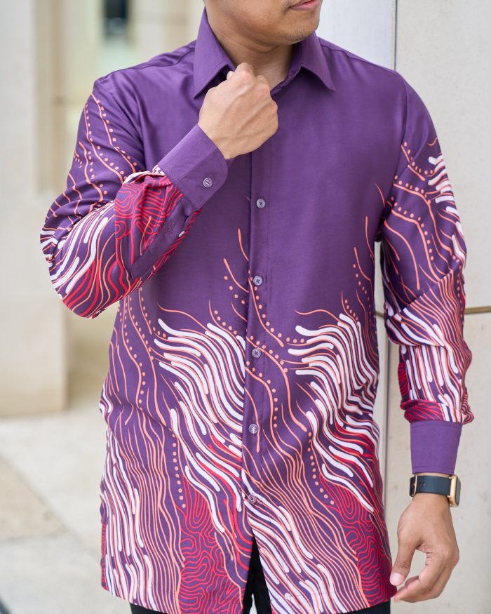 Baju Kemeja Batik Sultan 10.0 - Perdana Violet Purple - Image 5