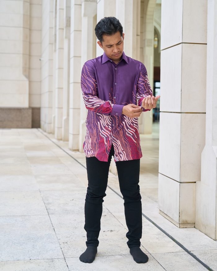 Baju Kemeja Batik Sultan 10.0 - Perdana Violet Purple - Image 3