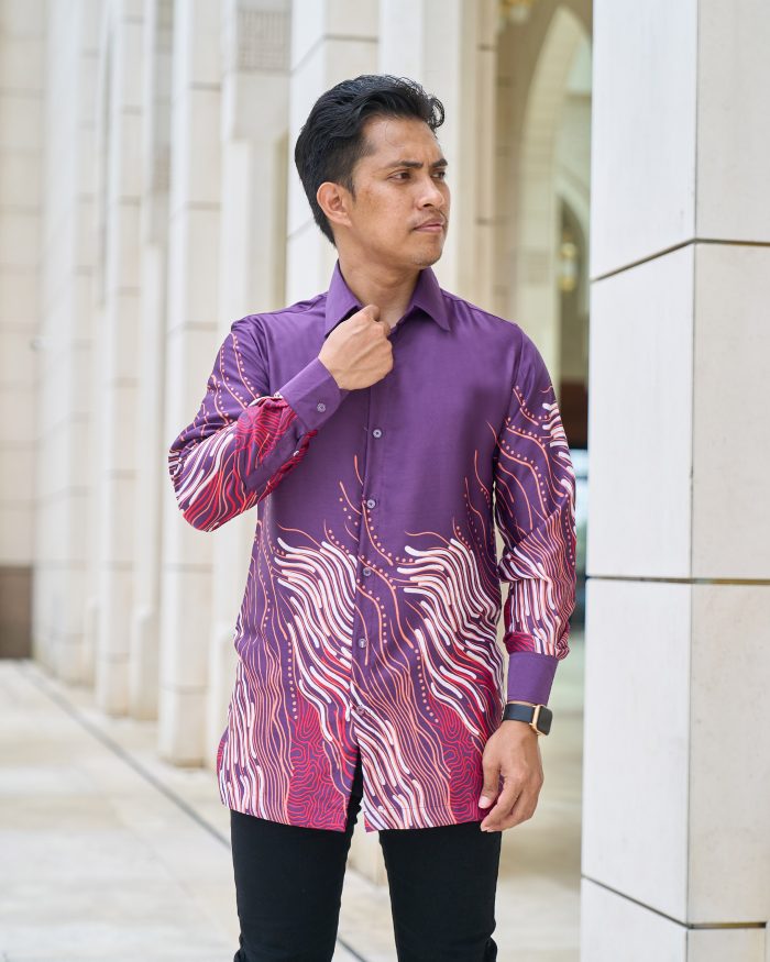 Baju Kemeja Batik Sultan 10.0 - Perdana Violet Purple - Image 4