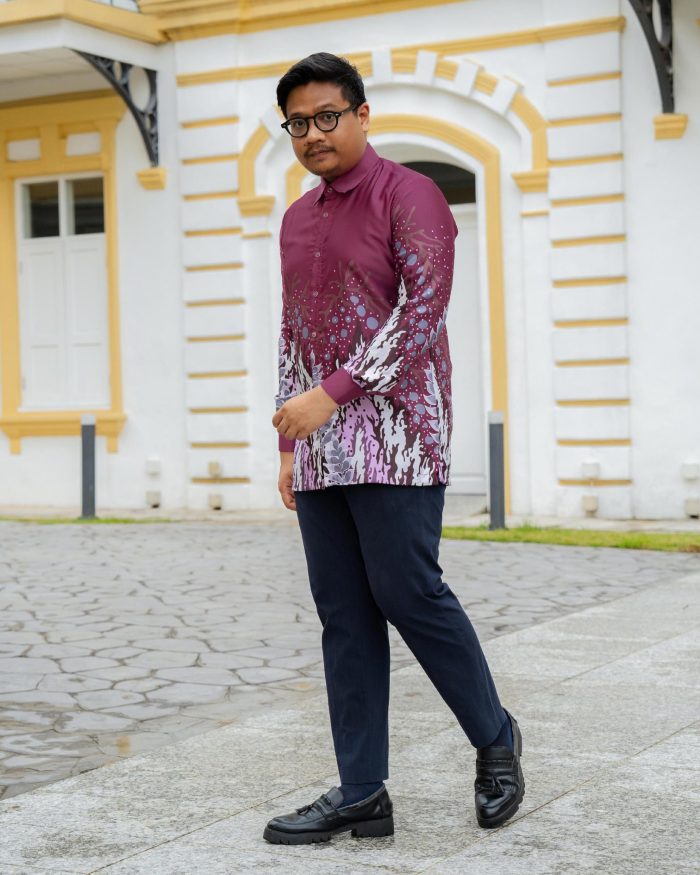 Baju Kemeja Batik Sultan 4.0 - Purnama Purple Plum - Image 2