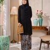 Baju Kurung Lace Batik Qaseh - Black Greyish - Image 2