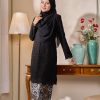 Baju Kurung Lace Batik Qaseh - Black Greyish - Image 3