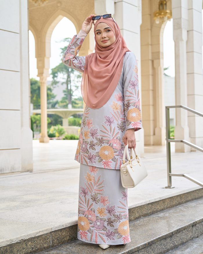 Baju Kurung Moden Batik Sultanah 10.0 - Ratna Glacier Grey