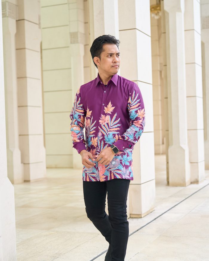 Baju Kemeja Batik Sultan 10.0 - Ratna Orchid Purple - Image 3