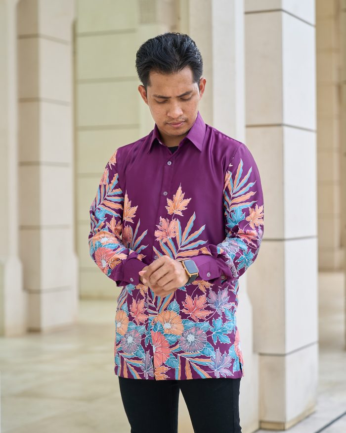 Baju Kemeja Batik Sultan 10.0 - Ratna Orchid Purple - Image 4