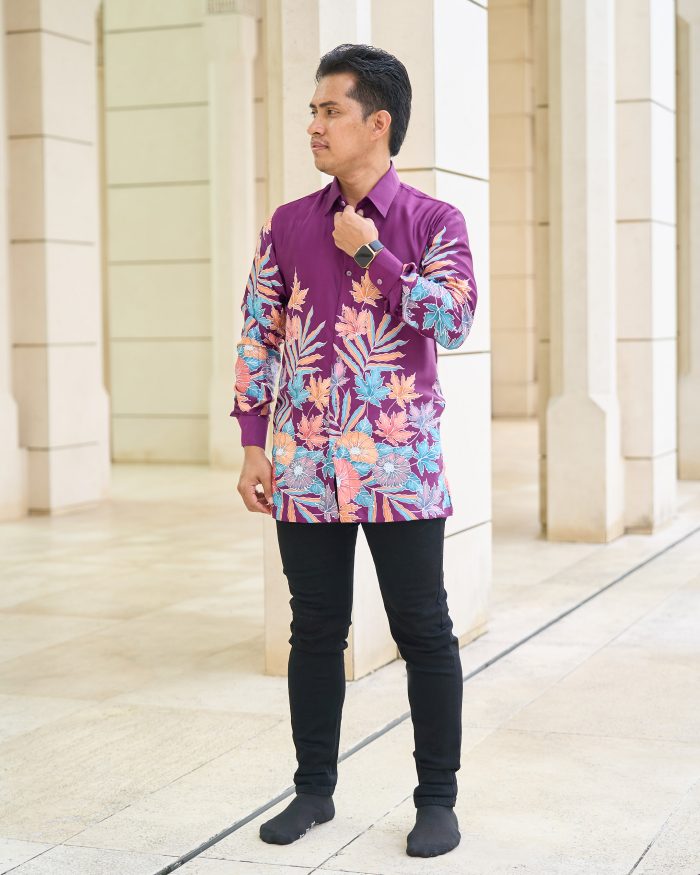 Baju Kemeja Batik Sultan 10.0 - Ratna Orchid Purple