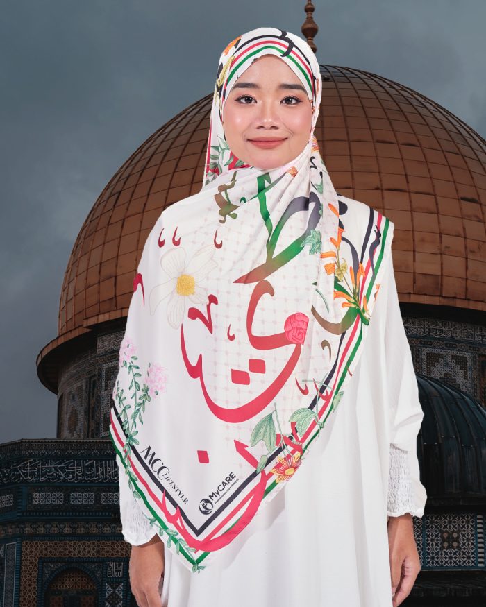 Shawl Khat Palestine MCC Lifestyle X MyCARE - Pearl White - Image 3