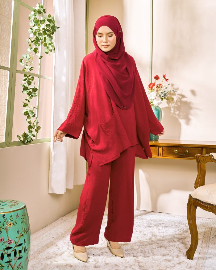 Rayhan Baggy Suit Ironless - Maroon