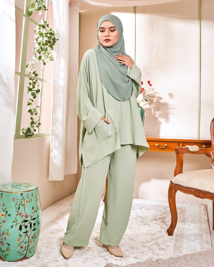 Rayhan Baggy Suit Ironless - Mint Green