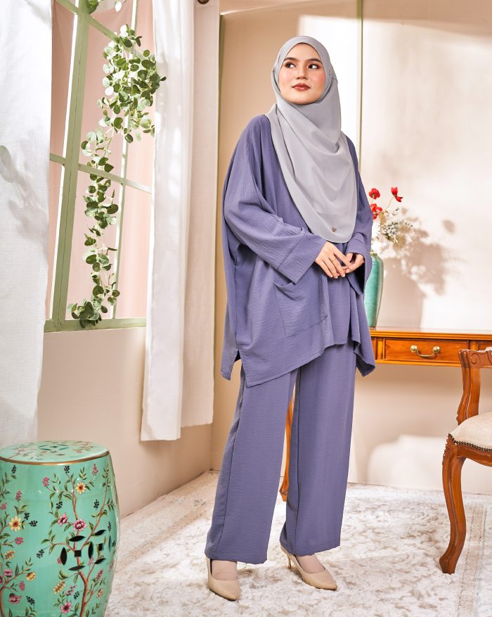 Rayhan Baggy Suit Ironless - Stone Blue