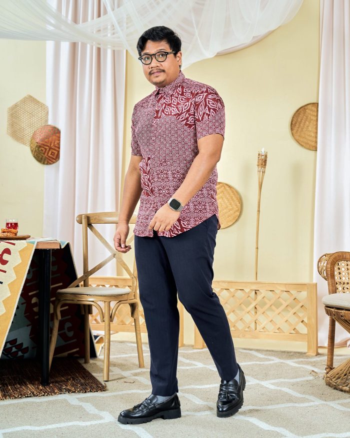 Baju Kemeja Batik Sultan 7.0 - Ansari Carnelian Maroon - Image 4