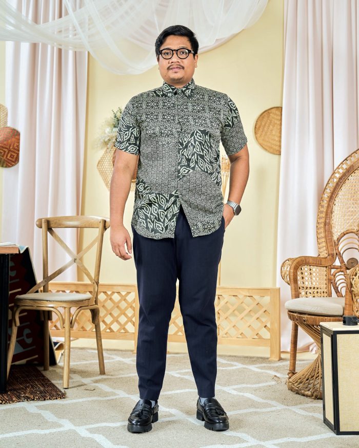 Baju Kemeja Batik Sultan 7.0 - Ansari Moss Green