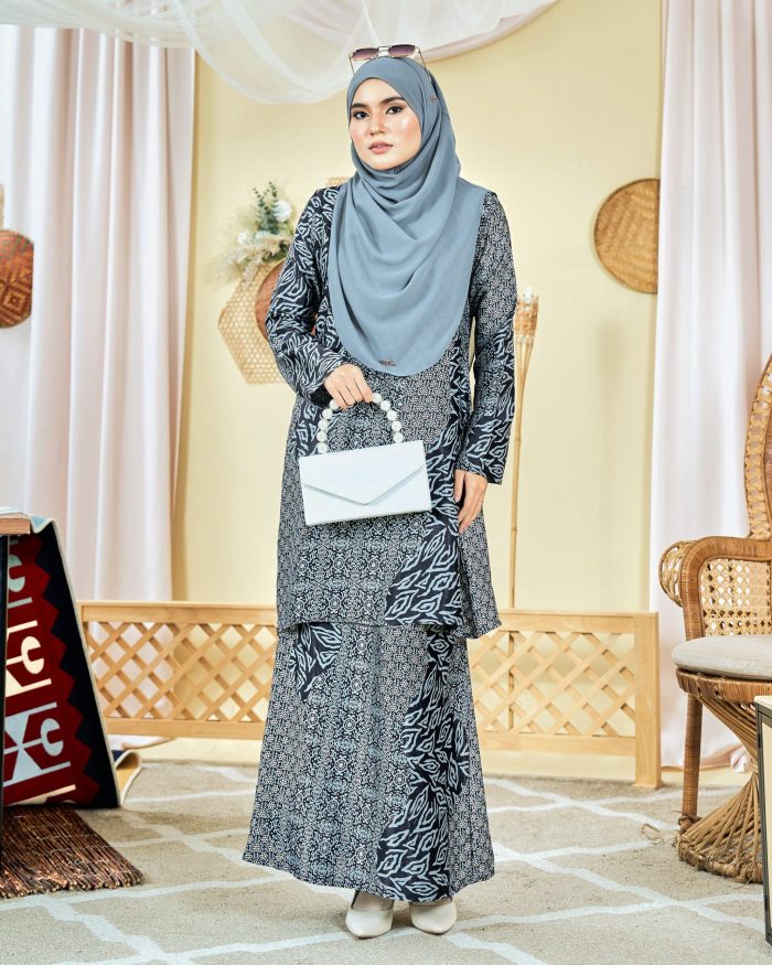 Baju Kurung Moden Batik Sultanah 7.0 - Ansari Pewter Grey