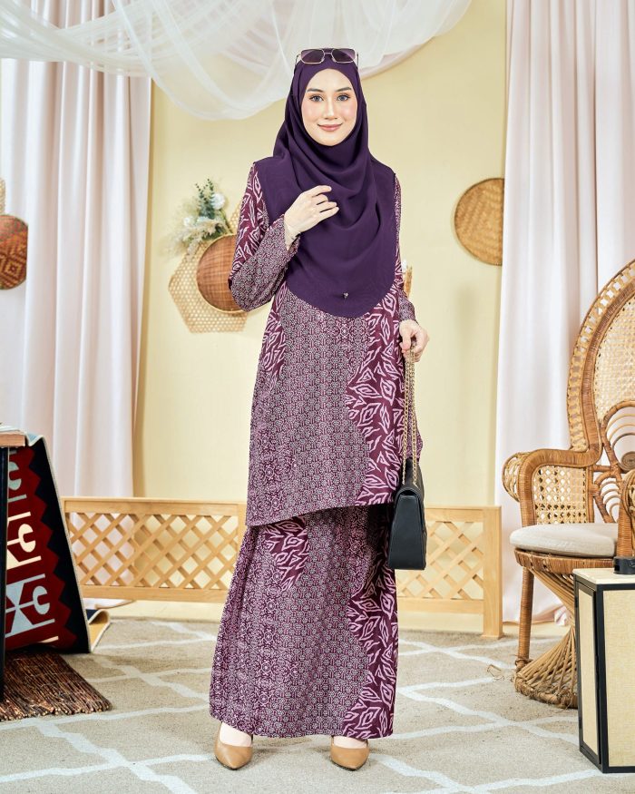 Baju Kurung Moden Batik Sultanah 7.0 - Ansari Plum Violet