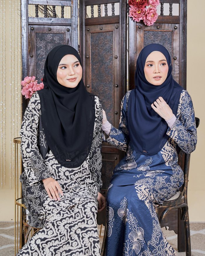 Baju Kurung Moden Batik Sultanah 9.0 - Ara Black - Image 4