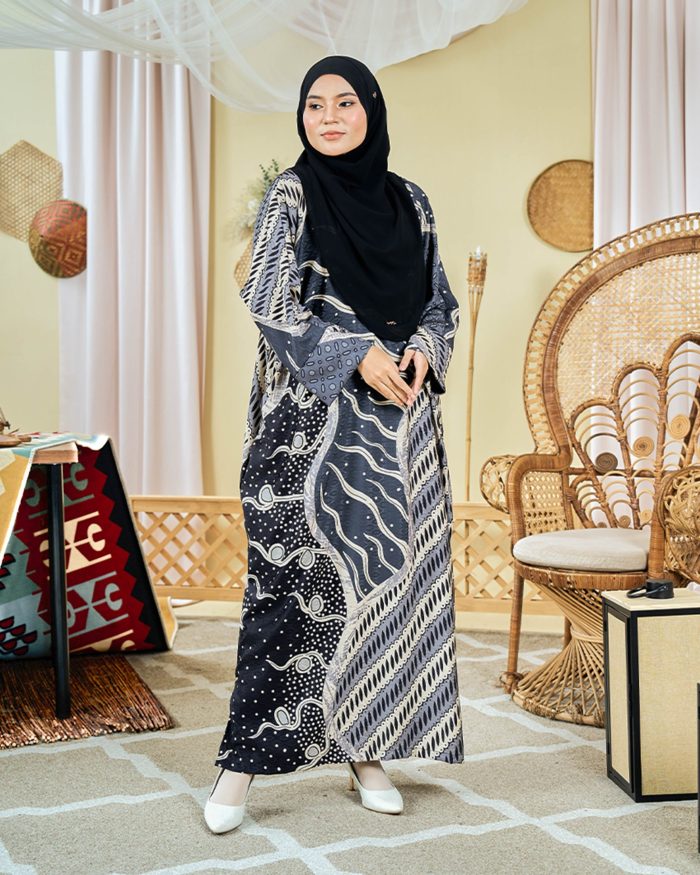 Kaftan Batik Sultanah - Armani Midnight Black