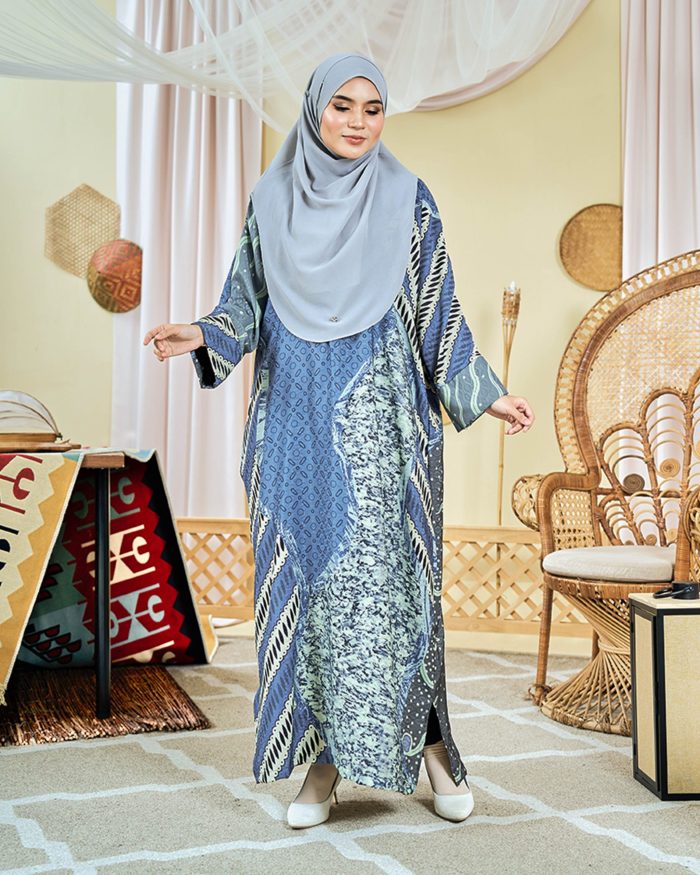 Kaftan Batik Sultanah - Armani Slate Grey