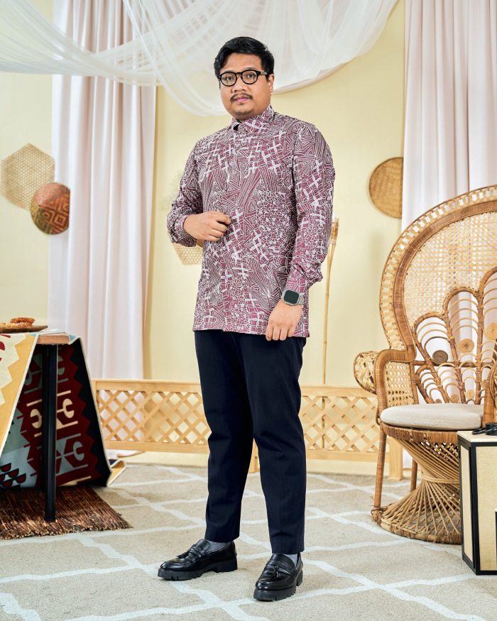 Baju Kemeja Batik Long Sleeve Sultan 7.0 - Azka Brunette Brown - Image 3