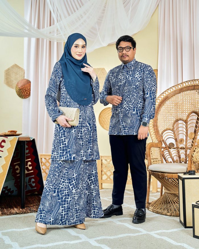 Baju Kemeja Batik Long Sleeve Sultan 7.0 - Azka Cobalt Blue - Image 4