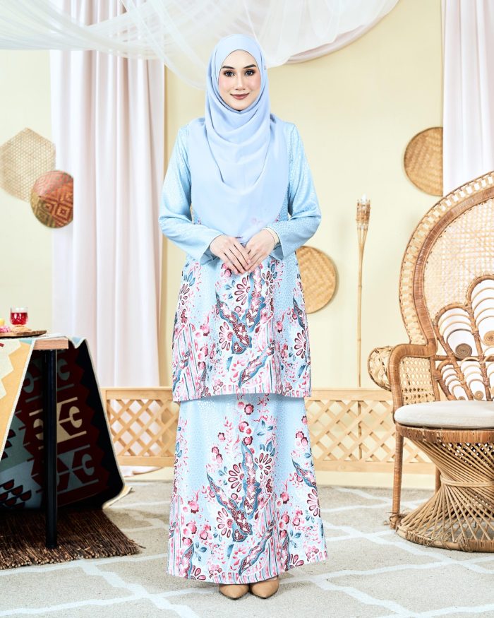 Baju Kurung Moden Batik Sultanah 6.0 - Bentara Baby Blue