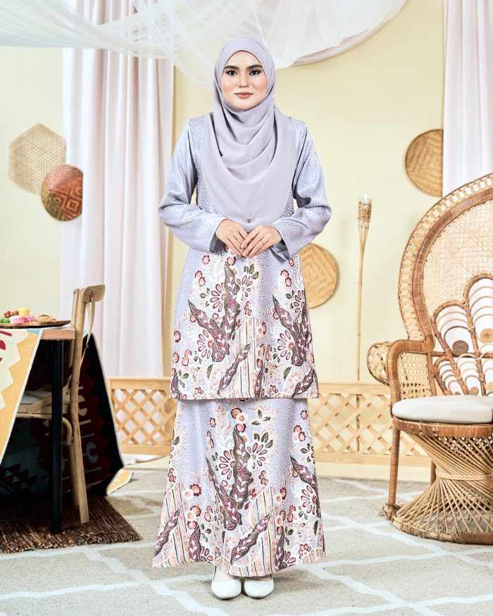 Baju Kurung Moden Batik Sultanah 6.0 - Bentara Oyster Grey