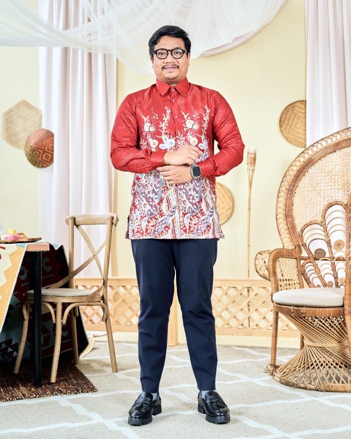 Baju Kemeja Batik Sultan 6.0 - Bentara Red Cherry