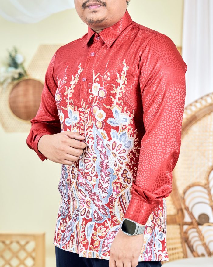 Baju Kemeja Batik Sultan 6.0 - Bentara Red Cherry - Image 2