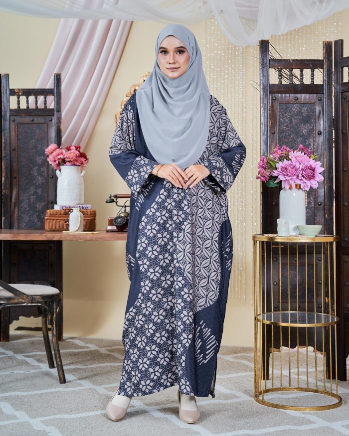 Kaftan Batik Sultanah - Budi Navy Blue