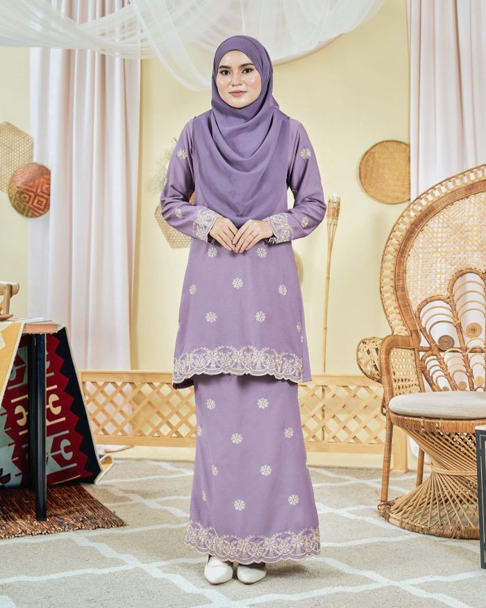 Baju Kurung Moden Sulam Songket Dayang Anisha - Periwinkle