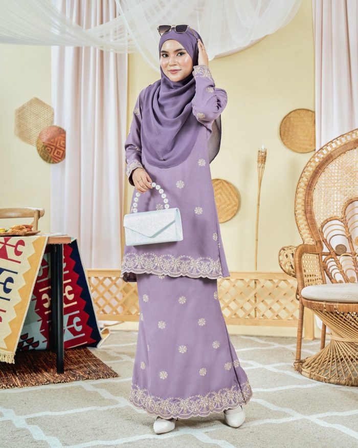 Baju Kurung Moden Sulam Songket Dayang Anisha - Periwinkle - Image 5