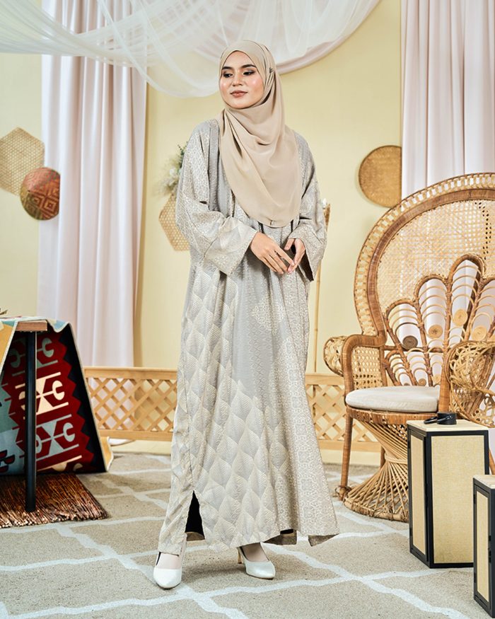 Kaftan Batik Sultanah - Elaina Anew Grey