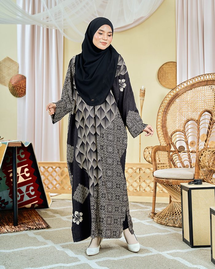 Kaftan Batik Sultanah - Elaina Black Walnut