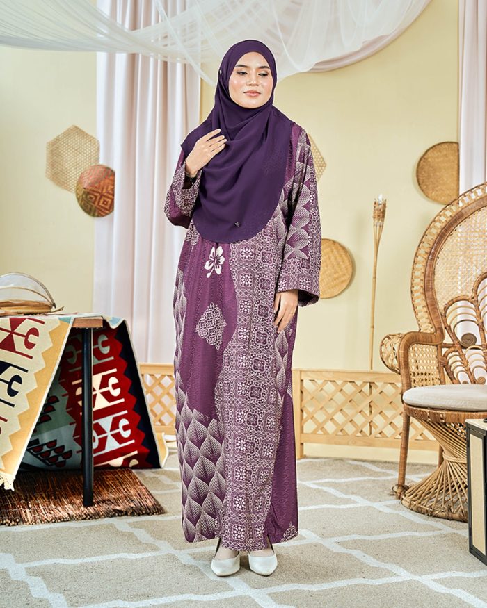 Kaftan Batik Sultanah - Elaina Mulberry Purple