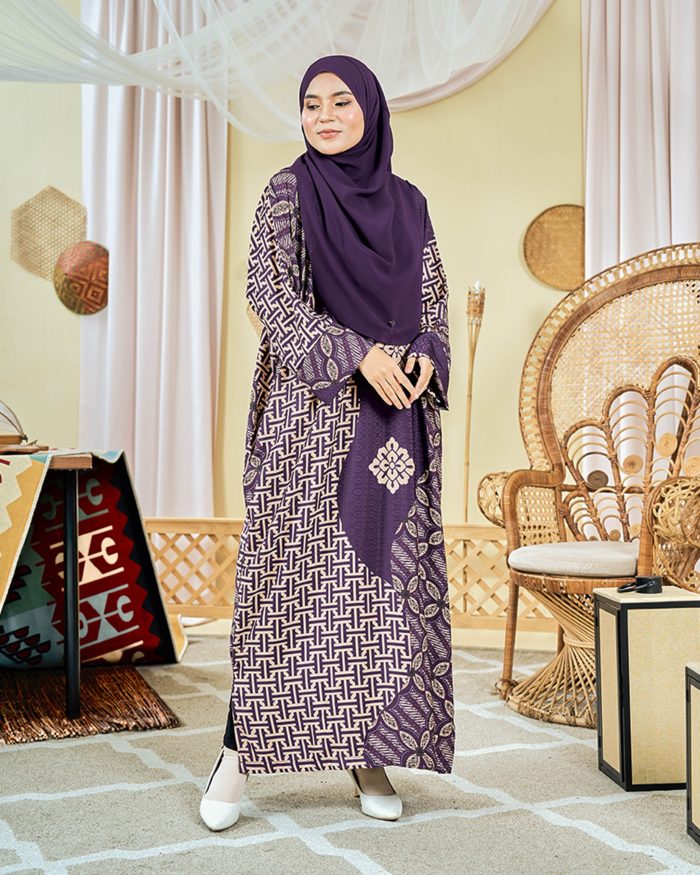 Kaftan Batik Sultanah - Kartika Dark Purple