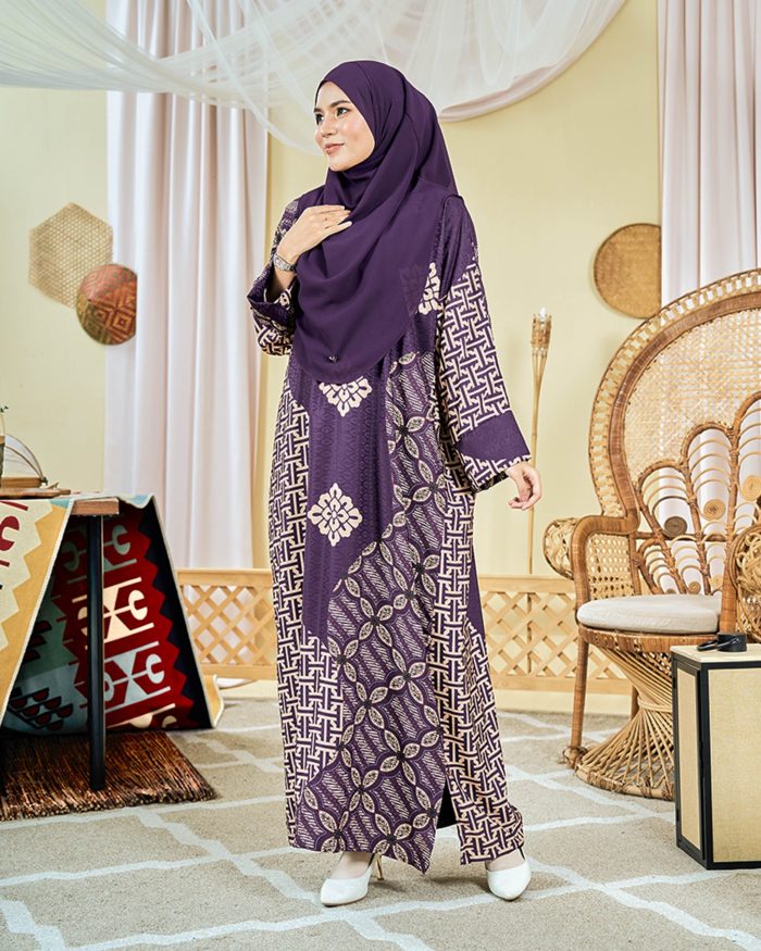 Kaftan Batik Sultanah - Kartika Dark Purple - Image 2