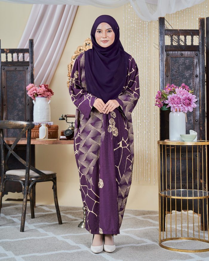Kaftan Batik Sultanah - Mulya Eggplant Purple