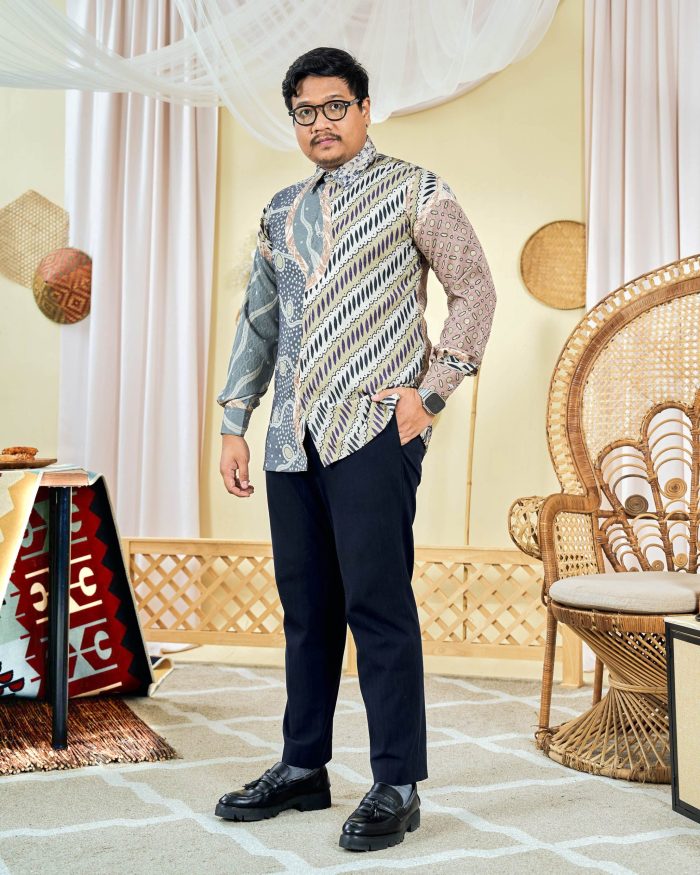 Baju Kemeja Batik Sultan 9.0 - Armani Sage Brown - Image 3