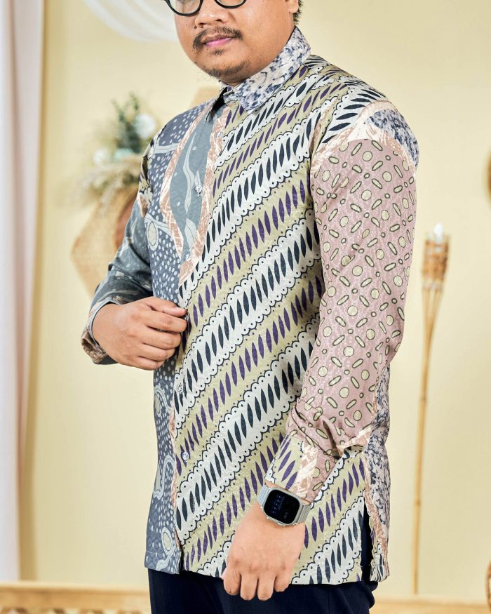 Baju Kemeja Batik Sultan 9.0 - Armani Sage Brown - Image 2