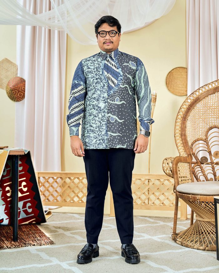 Baju Kemeja Batik Sultan 9.0 - Armani Slate Grey