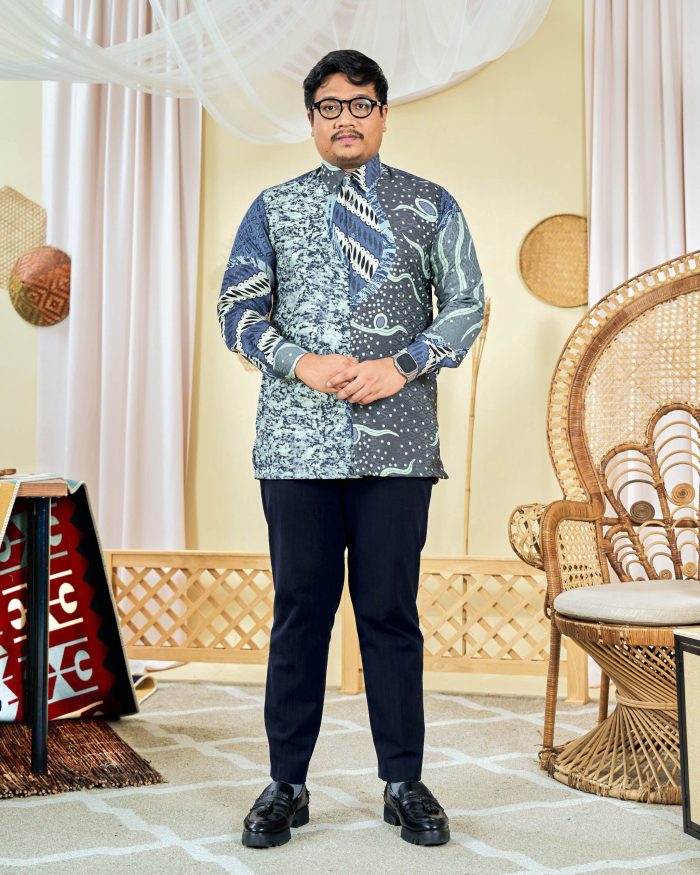 Baju Kemeja Batik Sultan 9.0 - Armani Slate Grey - Image 3