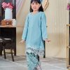 Baju Kurung Moden Batik Lace Sultanah Kids 10.0 - Adlina Sky Blue