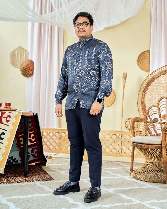 Baju Kemeja Batik Sultan 8.0 - Akbar Dark Blue