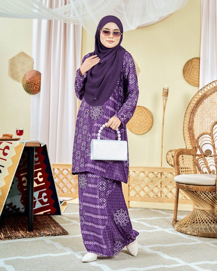 Baju Kurung Moden Batik Sultanah 8.0 - Akbar Purple Iris