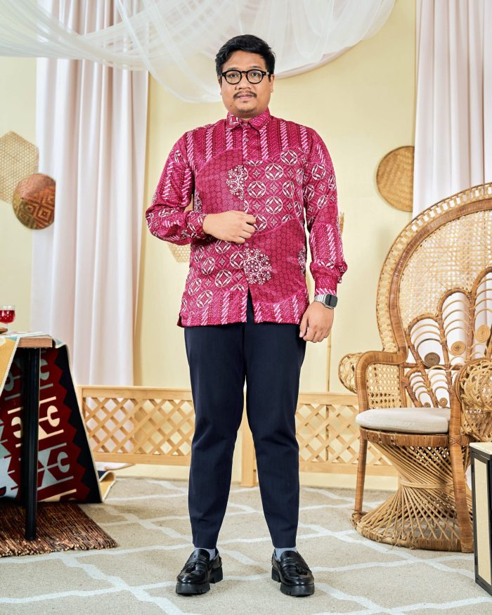 Baju Kemeja Batik Sultan 8.0 - Akbar Scarlet Red