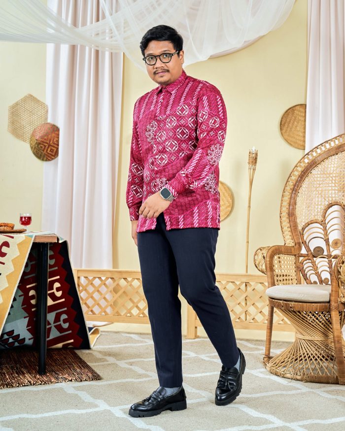 Baju Kemeja Batik Sultan 8.0 - Akbar Scarlet Red - Image 5