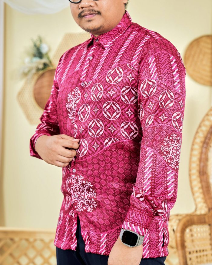 Baju Kemeja Batik Sultan 8.0 - Akbar Scarlet Red - Image 2