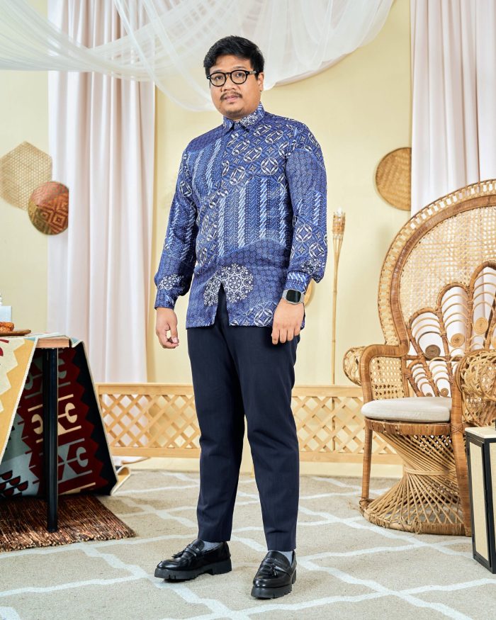 Baju Kemeja Batik Sultan 8.0 - Akbar Space Blue - Image 4
